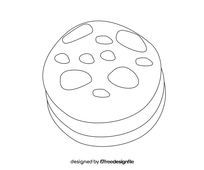 Chocolate filled cookie black and white clipart