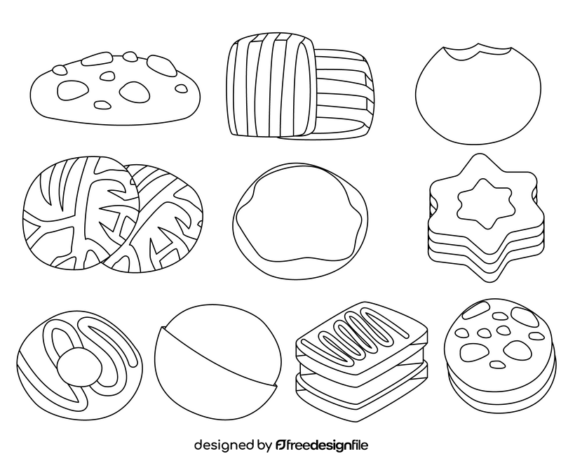 Free cookies black and white vector