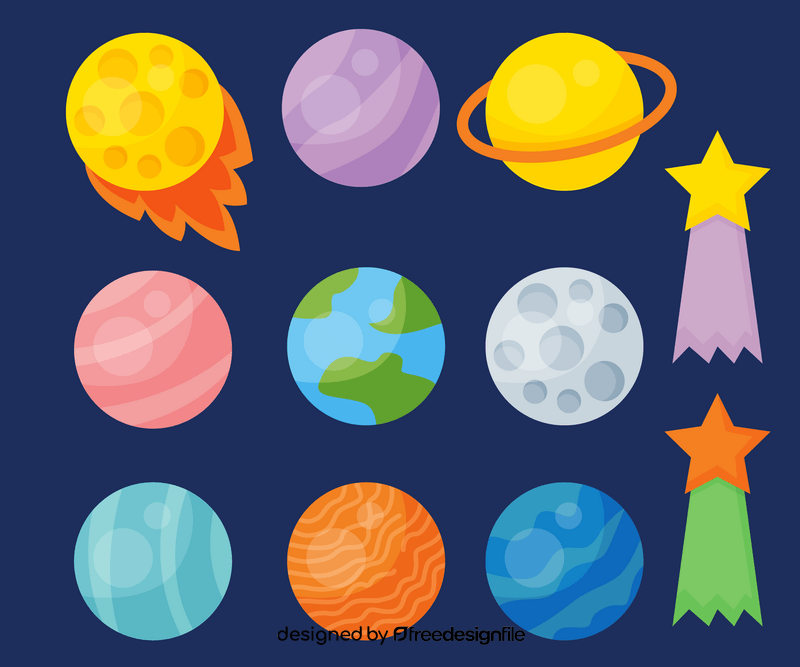 Space cosmic planets, universe vector