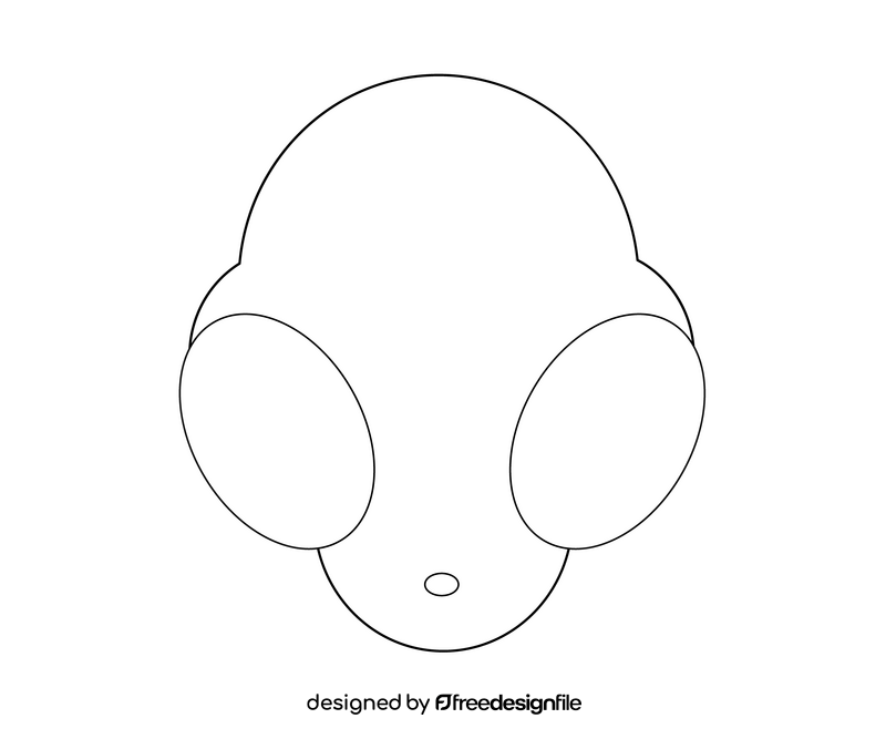 Alien drawing black and white clipart