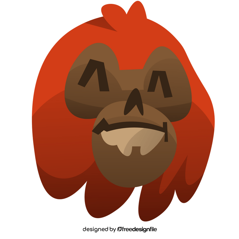 Orangutan happy cartoon clipart