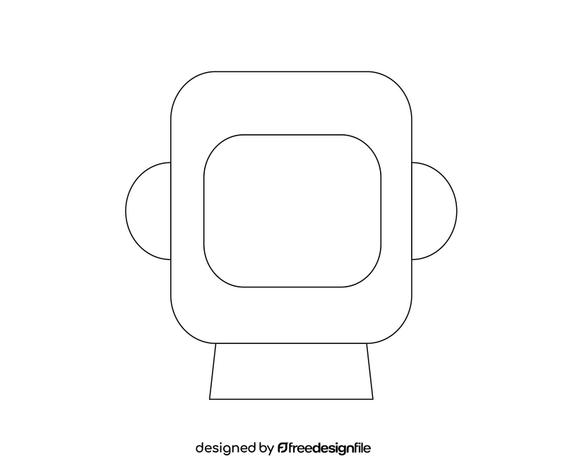 Cosmonaut helmet black and white clipart