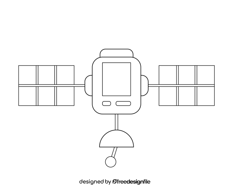 Space satellite black and white clipart