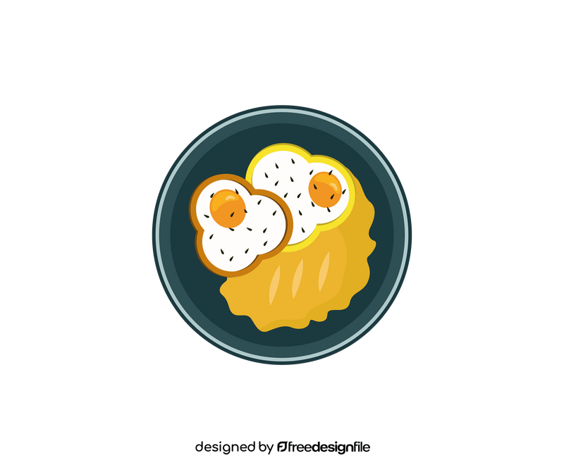 Scrambled eggs, breakfast clipart