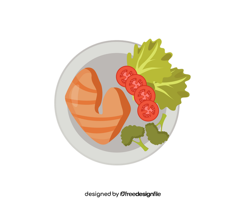 Steak with vegetables clipart