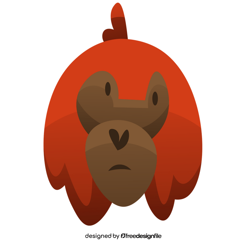 Orangutan cartoon head clipart