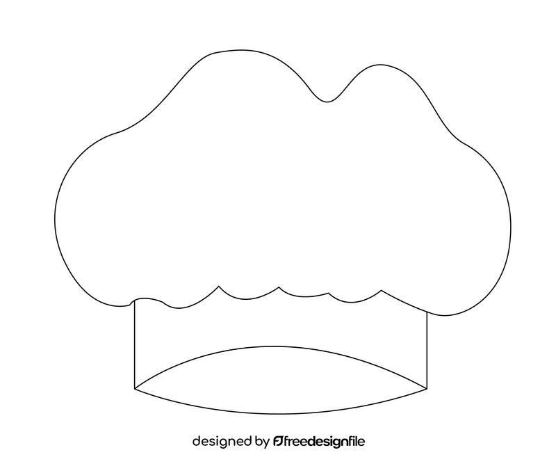 Chef cap, kitchen hat black and white clipart