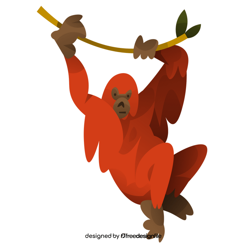 Orangutan climbing clipart