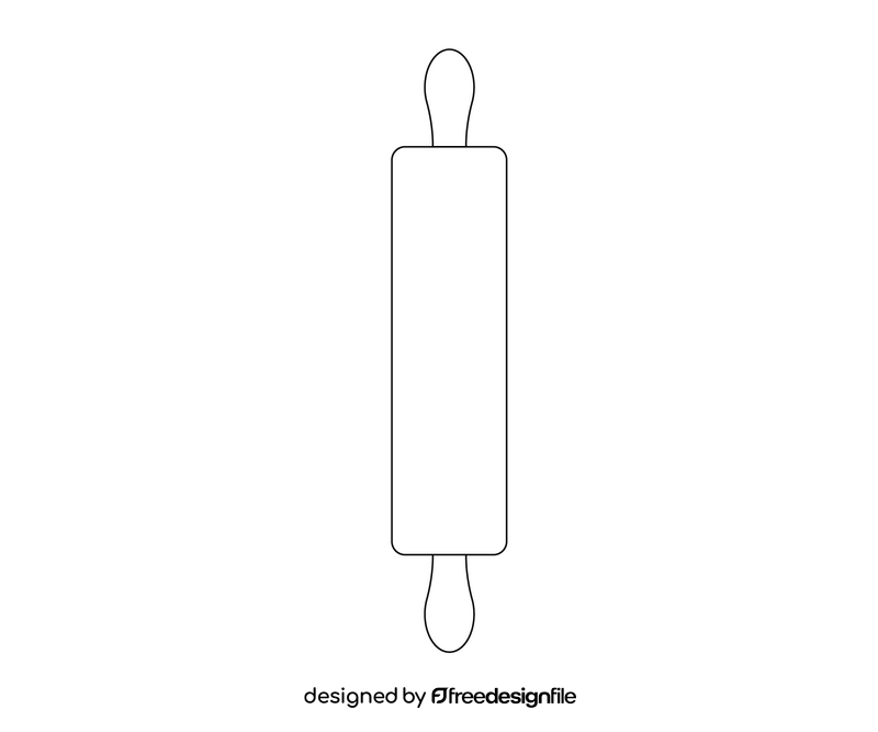 Rolling pin black and white clipart