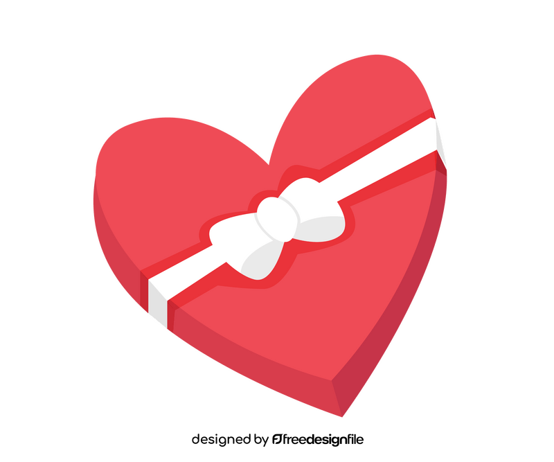 Heart shaped gift box clipart