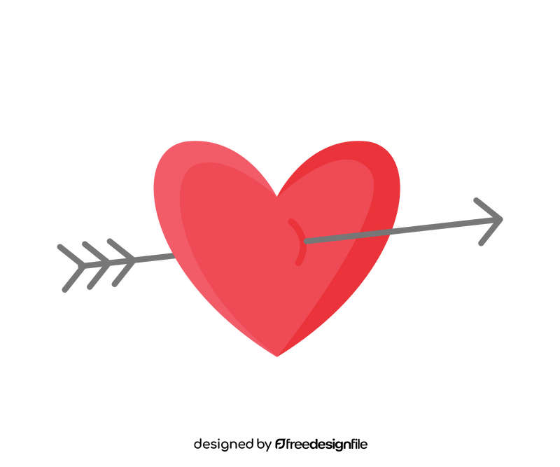Romantic heart with arrow clipart