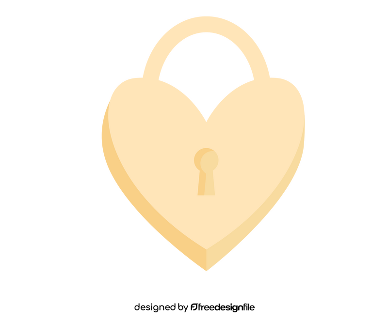 Heart shaped padlock cartoon clipart