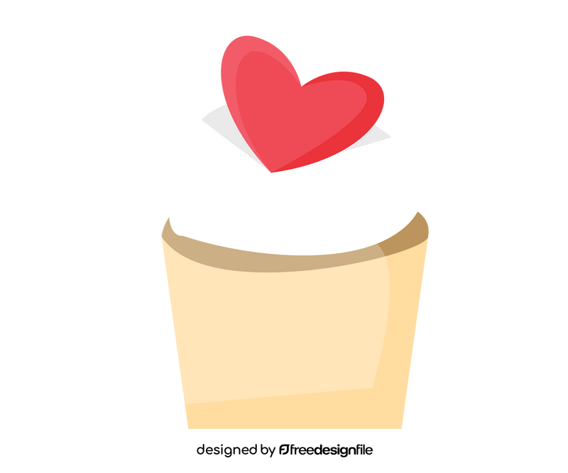 Muffin with heart clipart