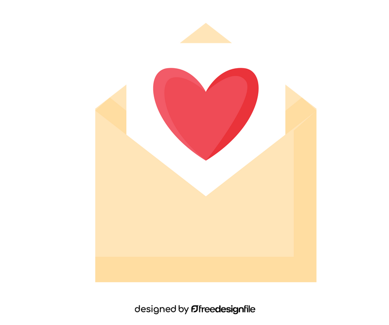 Romantic love letter drawing clipart