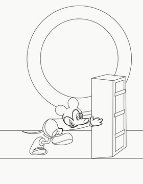 Disney mickey mouse black and white vector