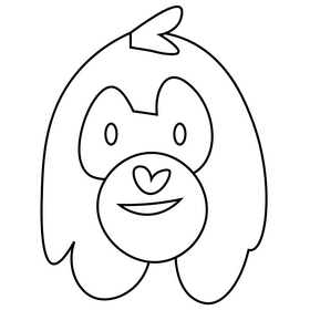 Orangutan head drawing black and white clipart