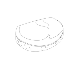 Slice of ham black and white clipart