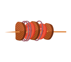 Kebab meat cartoon clipart