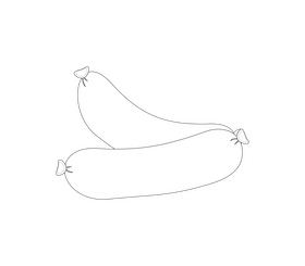 Sausages illustration black and white clipart