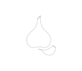 Free garlic black and white clipart