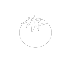 Cartoon tomato black and white clipart