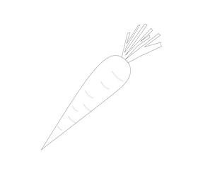 Carrot cartoon black and white clipart