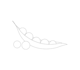 Peas cartoon black and white clipart