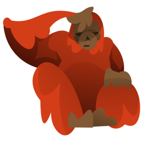 Orangutan thinking clipart