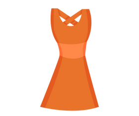 Orange sleeveless dress clipart