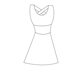Sleeveless dress black and white clipart