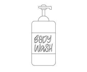 Body shower gel black and white clipart