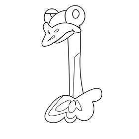 Cartoon ostrich head black and white clipart