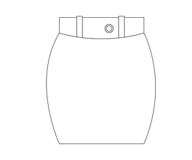 Skirt drawing black and white clipart