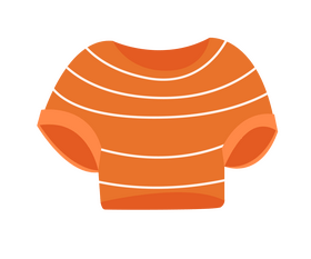 Women orange T shirt clipart