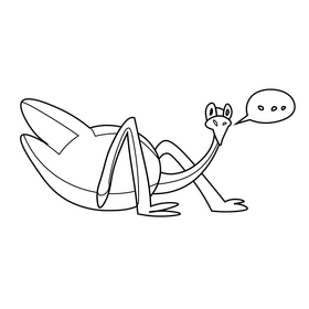 Ostrich sitting black and white clipart