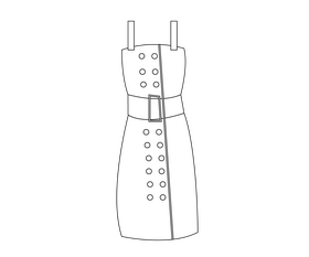 Sundress cartoon black and white clipart