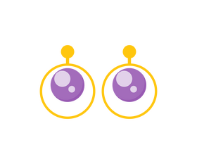Beaded round earrings clipart