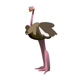 Ostrich cartoon clipart
