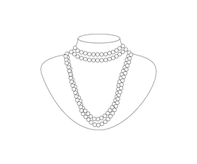 Free beads necklace black and white clipart