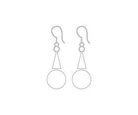 Cartoon earrings black and white clipart