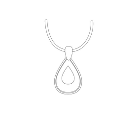 Amethyst necklace black and white clipart