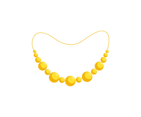 Yellow beads necklace clipart