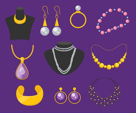 Cartoon bijouterie, jewellery vector