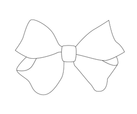 Cartoon purple bow tie black and white clipart