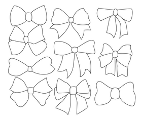 Decorative bow ties black and white vector