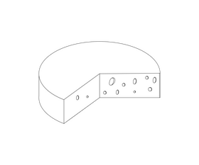 Free round cheese black and white clipart