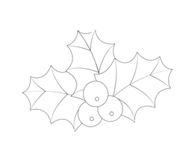 Christmas mistletoe cartoon black and white clipart