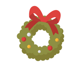 Christmas wreath illustration clipart