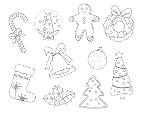 Free christmas black and white vector