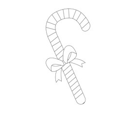 Christmas candy lolly black and white clipart